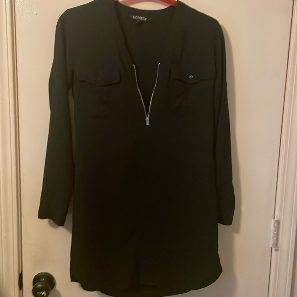 Black, size XS, Express half zip dress